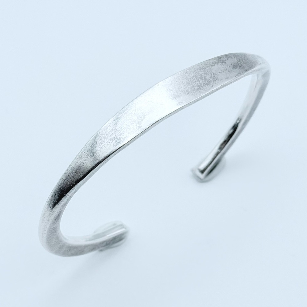 Wes Willie Sterling Silver Cuff Bracelet - Vintage Navajo Modernist